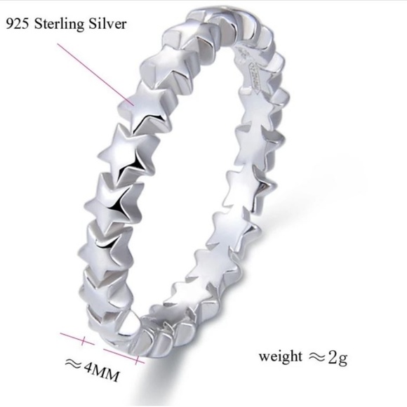 LAST ONE! 925 Sterling Star Eternity Stacking Ring - Picture 6 of 6